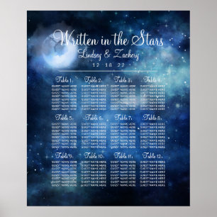 Poster Gráfico de Assentos da Mesa de Casamento da Lua Ch