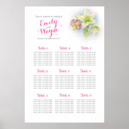 Poster Gráfico de assentos da mesa de casamento Hellebore