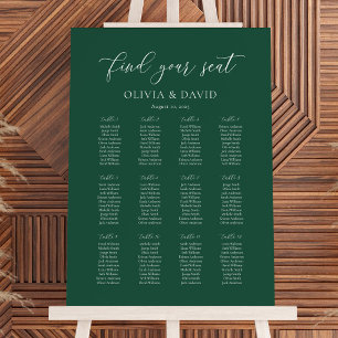 Poster Gráfico de Assentos da Mesa Emerald Green 12
