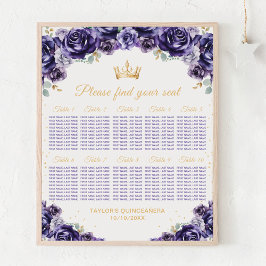 Poster Gráfico de Assentos da Princesa Púrpura Quinceañer