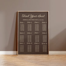 Gráfico de Assentos da Recepção de Casamento Marro