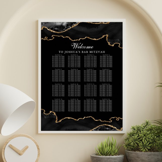 Poster Gráfico de Assentos de Ágate Dourado Preto para o  (Criador carregado)