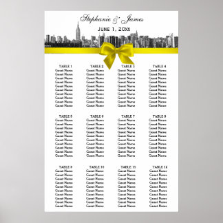 Poster Gráfico de Assentos de Arco Amarelo NYC Wide Skyli