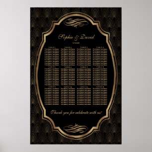 Póster Gráfico de Assentos de Borgonha Dourada Elegante C
