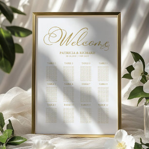 Poster Gráfico de Assentos de Casamento 12 Mesas Folha Do