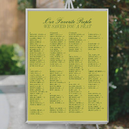 Poster Gráfico de Assentos de Casamento Alfabetico Chartr