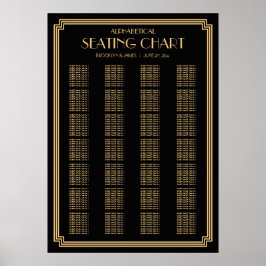 Poster Gráfico de Assentos de Casamento Alfabético em Dec