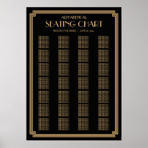 Poster Gráfico de Assentos de Casamento Alfabético em Dec