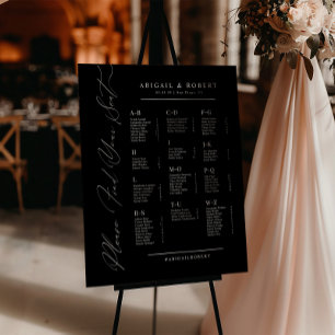 Poster Gráfico de Assentos de Casamento Alfabetico Minima