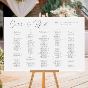 Poster Gráfico de assentos de casamento alfabético modern