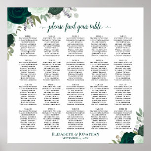 Poster Gráfico de Assentos de Casamento Boho Floral Esmer