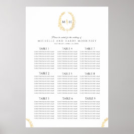 Poster Gráfico de assentos de casamento branco-preto
