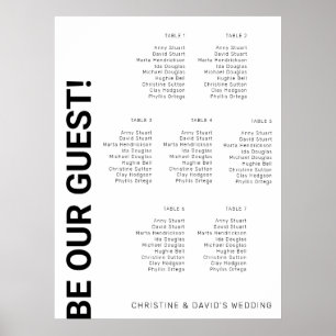 Poster Gráfico de assentos de Casamento Branco Simples co