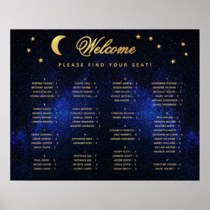 Poster Gráfico de Assentos de Casamento Celestial em Orde