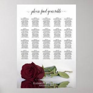 Poster Gráfico de Assentos de Casamento Chic Mesa 20