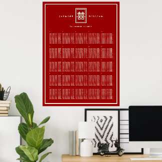 Poster Gráfico de Assentos de Casamento Chinês Dupla Feli