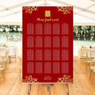 Poster Gráfico de assentos de casamento chinês moderno fl
