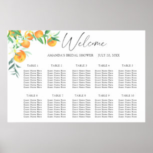 Poster Gráfico de assentos de casamento CITRUS aquarela