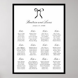 Poster Gráfico de Assentos de Casamento Clássico com Arco