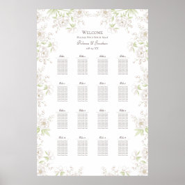 Poster Gráfico de Assentos de Casamento Clássico Rosa Bra