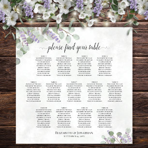 Poster Gráfico de Assentos de Casamento com 13 Mesas Euca