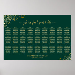 Poster Gráfico de Assentos de Casamento com 27 Mesas Esme