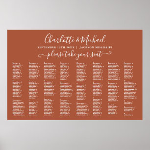 Poster Gráfico de Assentos de Casamento com 300 Nomes Ter