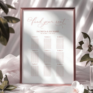 Poster Gráfico de Assentos de Casamento com 9 Mesas Elega