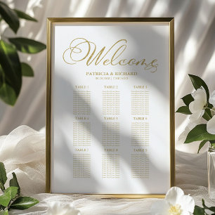 Poster Gráfico de Assentos de Casamento com 9 Mesas em Fo
