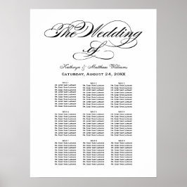 Poster Gráfico de Assentos de Casamento com Caligrafia Pr