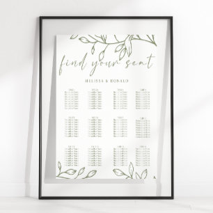 Poster Gráfico de Assentos de Casamento com Flor Boho Sag