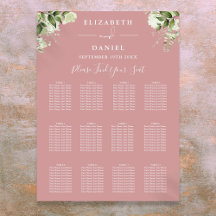 Gráfico de Assentos de Casamento com Flora e Folha