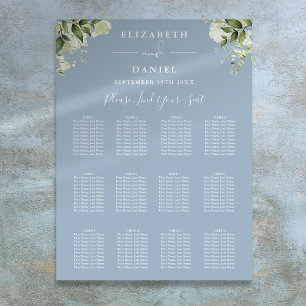 Poster Gráfico de Assentos de Casamento com Flora e Verde