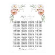 Gráfico de Assentos de Casamento com Flores Charm
