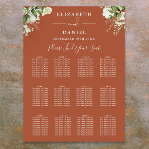 Poster Gráfico de Assentos de Casamento com Flores de Ter