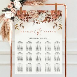 Poster Gráfico de Assentos de Casamento com Flores de Ter