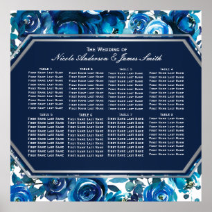 Poster Gráfico de Assentos de Casamento com Flores Florai