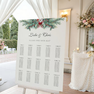 Poster Gráfico de Assentos de Casamento com Folhagem de P