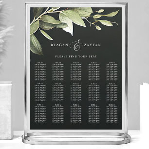 Poster Gráfico de Assentos de Casamento com Folhagem Mode
