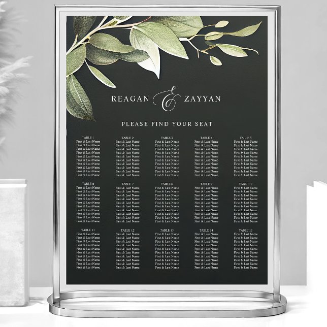 Poster Gráfico de Assentos de Casamento com Folhagem Mode (Criador carregado)