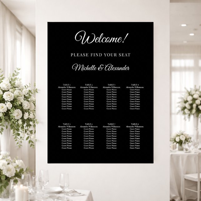 Poster Gráfico de assentos de casamento com fonte moderna (Criador carregado)
