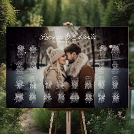 Poster Gráfico de assentos de casamento com foto editável