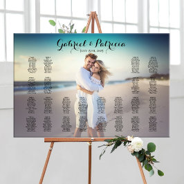 Poster Gráfico de assentos de casamento com foto editável