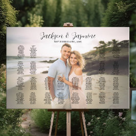 Poster Gráfico de assentos de casamento com foto editável