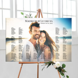 Poster Gráfico de assentos de casamento com foto editável