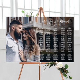 Poster Gráfico de assentos de casamento com foto editável