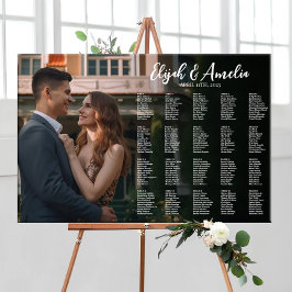 Poster Gráfico de assentos de casamento com foto editável