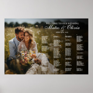 Poster Gráfico de assentos de casamento com fotografia al