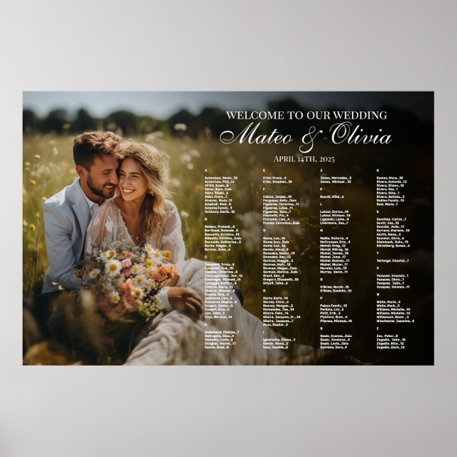 Poster Gráfico de assentos de casamento com fotografia al (Frente)