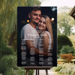 Poster Gráfico de assentos de casamento com fotografia al